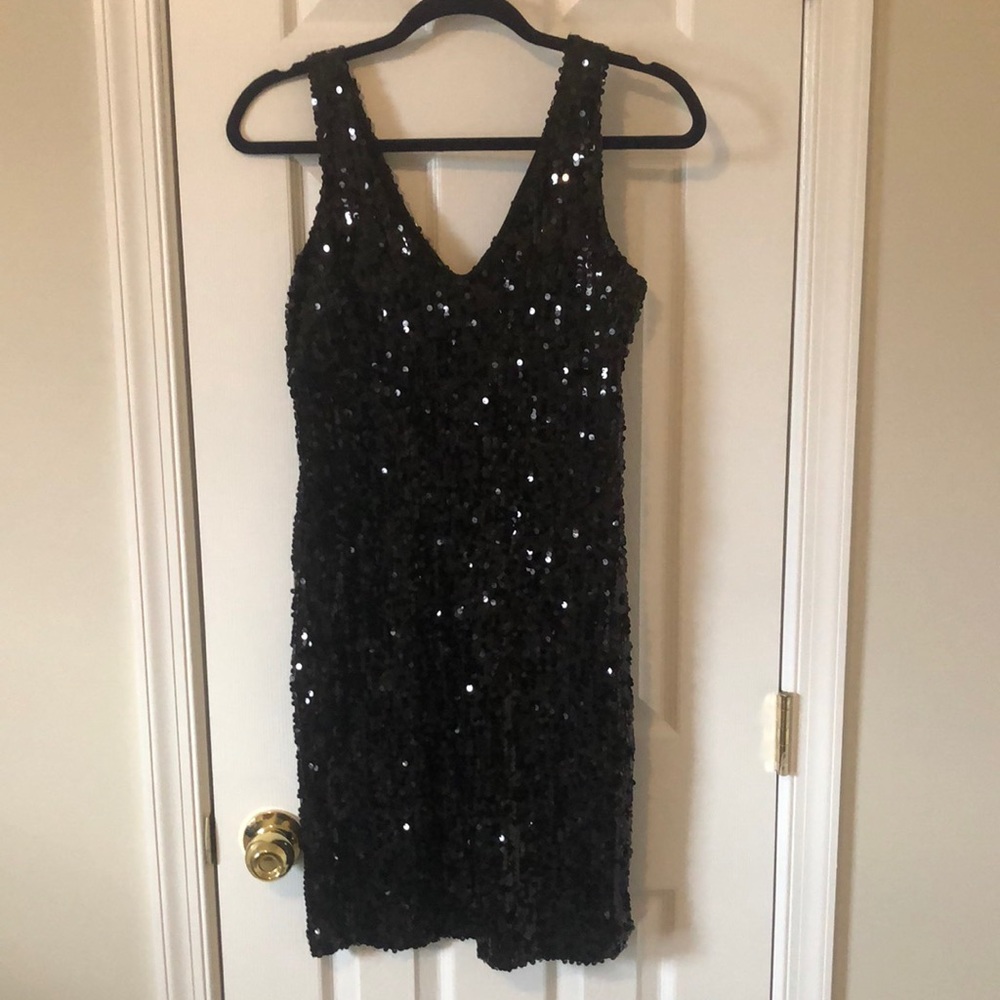 New Years Eve Black Sequin Dress